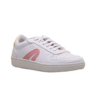 Tenis-Casual-Branco-Rosa-e-Lima-Cabedal-Perfuros-|-Rainha-Tamanho--34---Cor--BRANCO-0